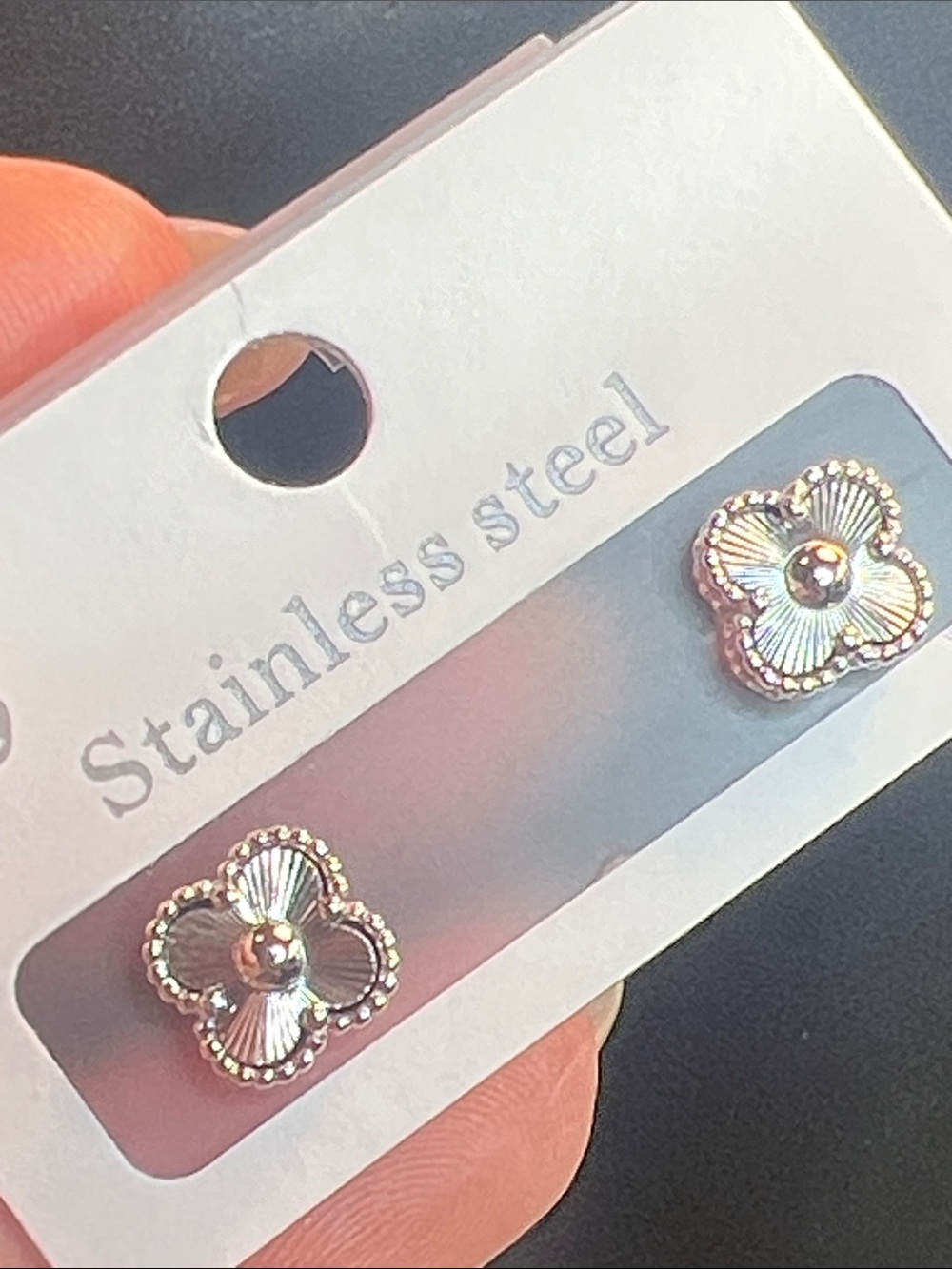 Delicate Silver Floral Stud Earrings - Classic Women Jewelry
